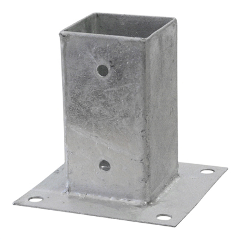 Stolpfäste med platta, Vfz  2x73x73mm H=150mm